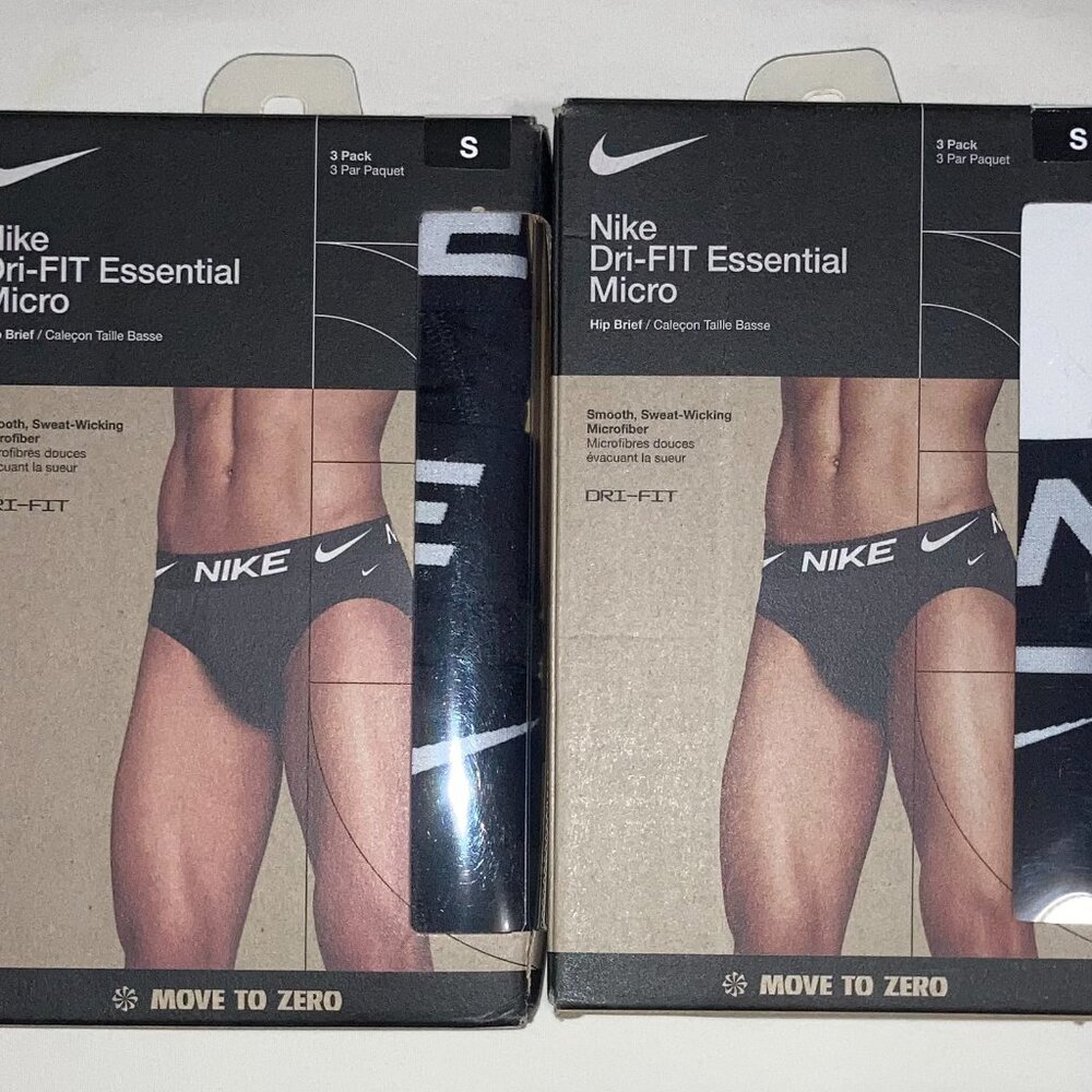 MEN'S NIKE UNDERWEAR dri fit essential micro BRIEFS (5-PACK) BLACK SIZE S! NWT!!